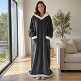 CozyCloak™ · קפוצ'ון שמיכה ארוך עם בטנת שרפה