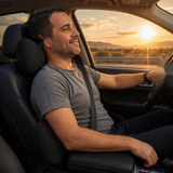 נהג רגוע בנסיעה ארוכה עם כריות DriveRest