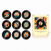 VinylGlow, מתנה עם שיר ותמונה: תקליט מיני מסתובב במסגרת מוארת